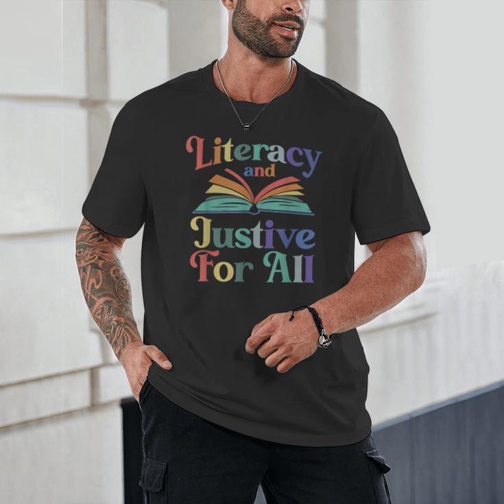 Literacy Justice For All Stop Book Banning Protect Librarian Unisex T-Shirt Literacy Justice For All Stop Book Banning Protect Librarian Unisex T-Shirt