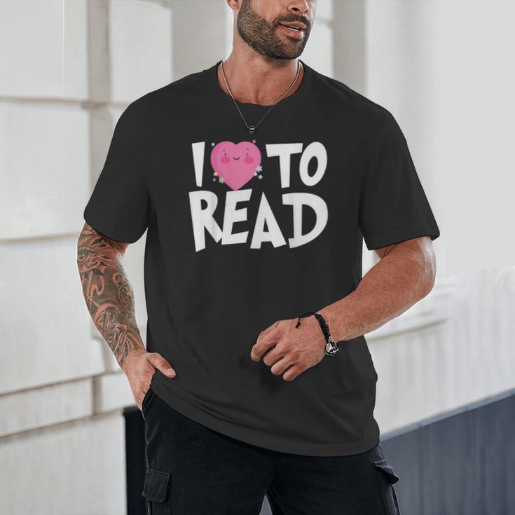 I LOVE TO READ Reading Books Bookworm Library Day Novelty Unisex T-Shirt
