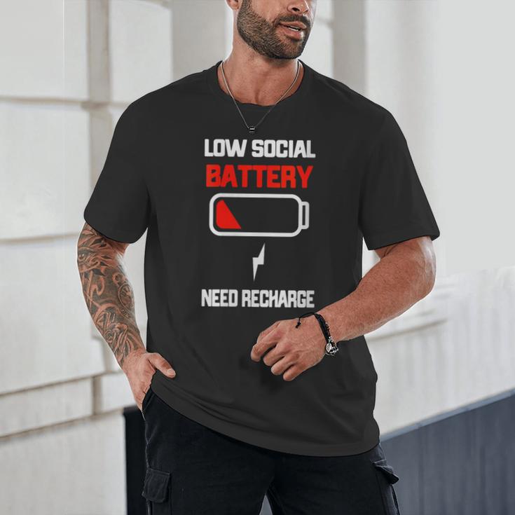 Low Social Battery Need Recharge Introvert Self-Care Unisex T-Shirt