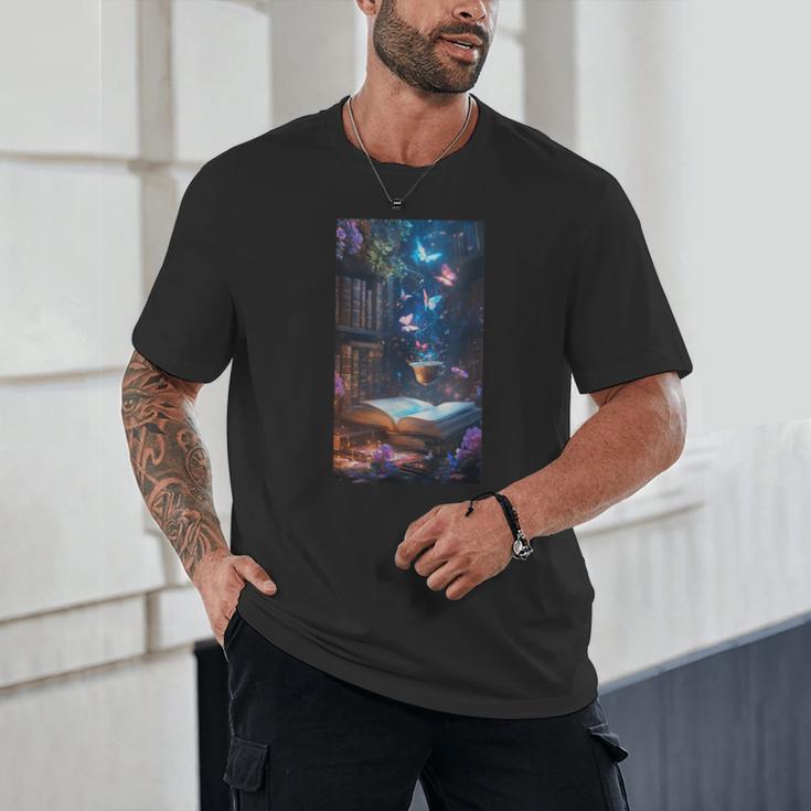 Magic Books Butterflies Fantasy Nature Tea Enchanting Unisex T-Shirt