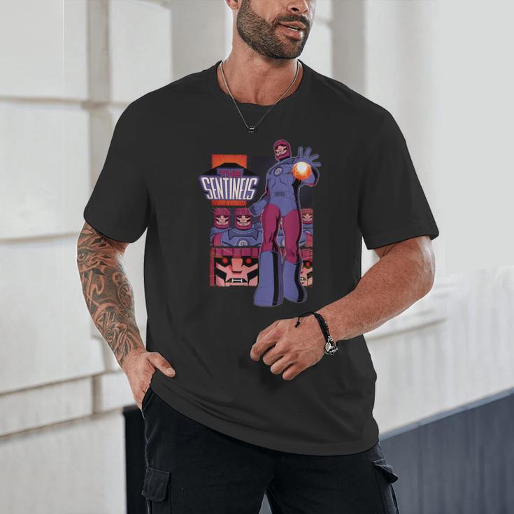 Marvel X-Men '97 Sentinels Vintage Classic Comic Book Panels Unisex T-Shirt