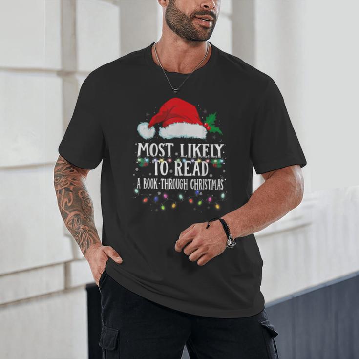 Matching Christmas PJS Most Likely To Read A Book Unisex T-Shirt