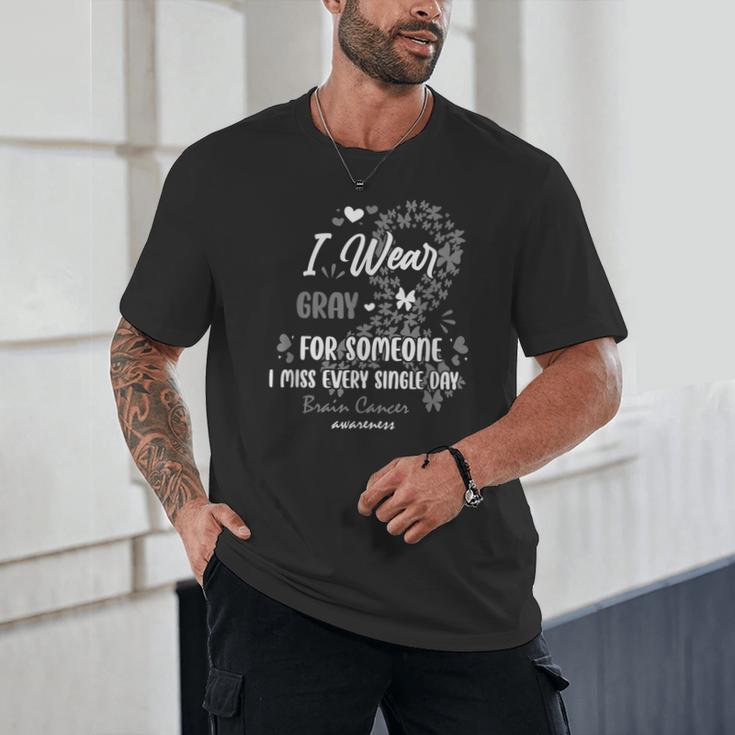 In Memory Brain Cancer Angel Family Support I Wear Grey Unisex T-Shirt In Memory Brain Cancer Angel Family Support I Wear Grey Unisex T-Shirt