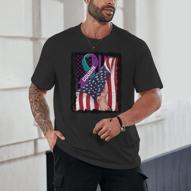 In Memory Of My Cousin Suicide Awareness American Flag Women Kids Men Unisex T-Shirt In Memory Of My Cousin Suicide Awareness American Flag Women Kids Men Unisex T-Shirt