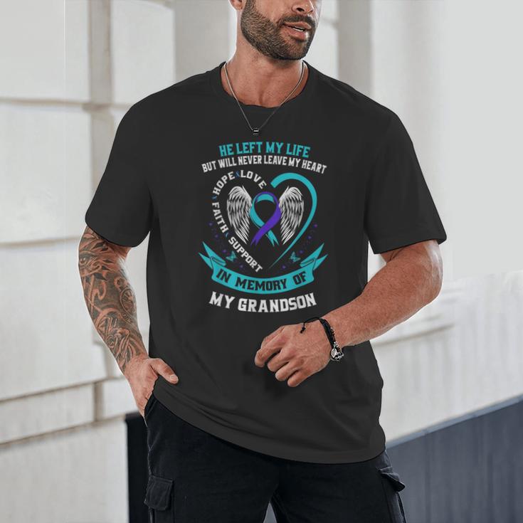 In Memory Of My Grandson Suicide Awareness Loss Of Loved One Unisex T-Shirt