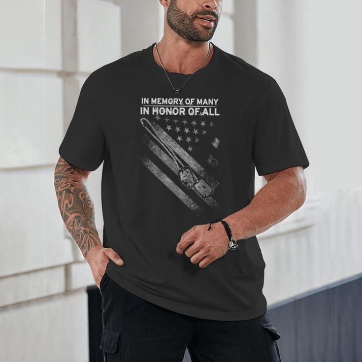 In Memory Of Many In Honor Of All On Back Unisex T-Shirt