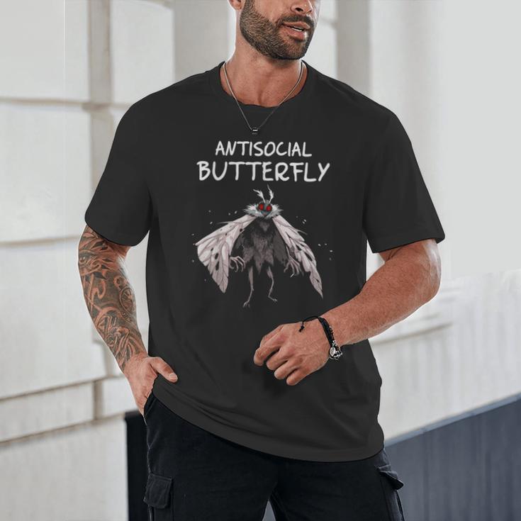 Mothman Shirt Antisocial Butterfly Introvert Cryptid Unisex T-Shirt Mothman Shirt Antisocial Butterfly Introvert Cryptid Unisex T-Shirt