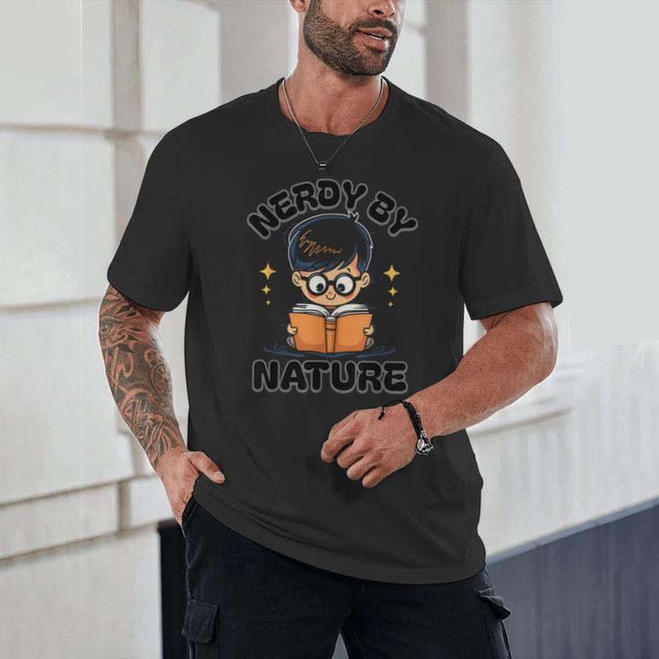 Nerdy By Nature Chibi Cute Book Lover Unisex T-Shirt