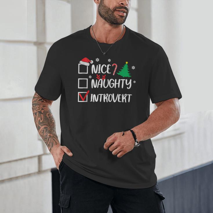 Nice Naughty Introvert Christmas List Santa Unisex T-Shirt Nice Naughty Introvert Christmas List Santa Unisex T-Shirt