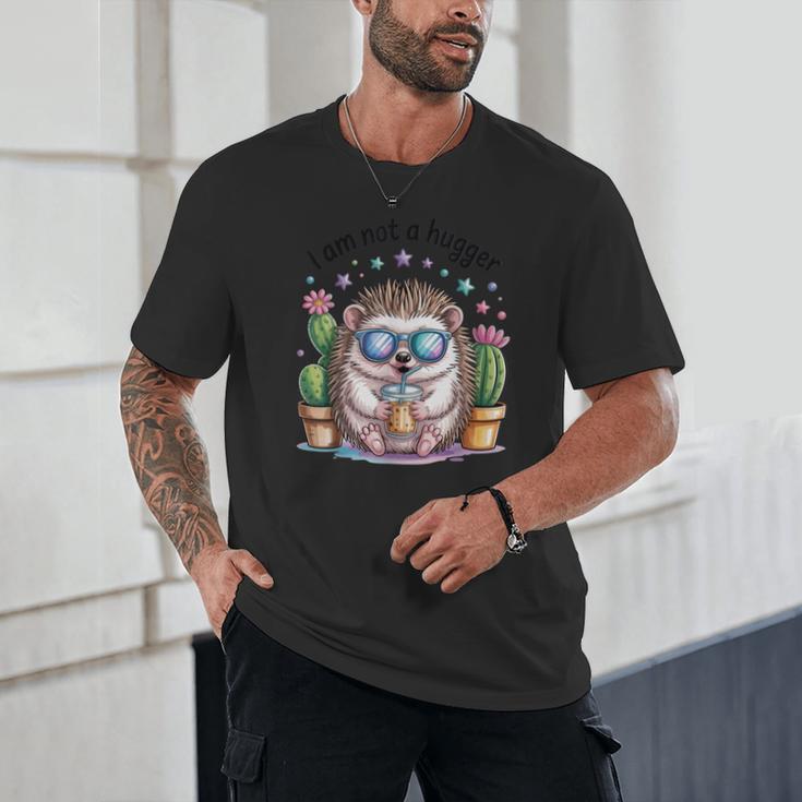 I Am Not a Hugger Introvert Hedgehog With Cactus Unisex T-Shirt I Am Not a Hugger Introvert Hedgehog With Cactus Unisex T-Shirt