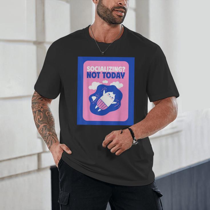 Not Today Cool Fun Cute Introvert Cat Character Unisex T-Shirt Not Today Cool Fun Cute Introvert Cat Character Unisex T-Shirt