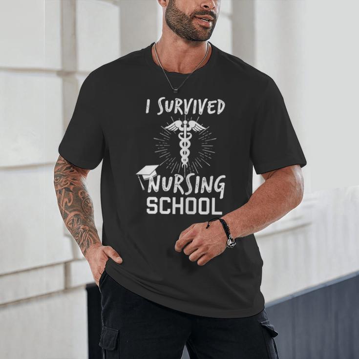 Nursing School Graduation Shirt I Survived RN Gift Unisex T-Shirt