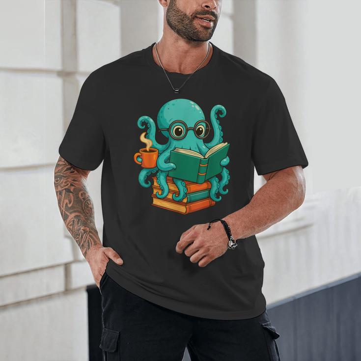 Octopus Reading Book Reading Bookworm Reader Unisex T-Shirt