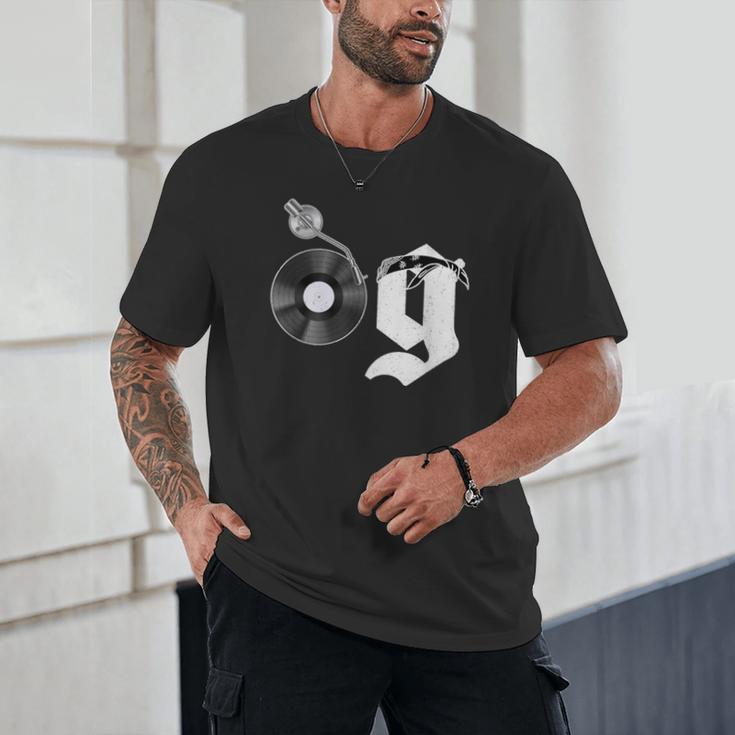 Old School Dad OG Hip Hop Head Vinyl Retro 80s90s Nostalgia Unisex T-Shirt