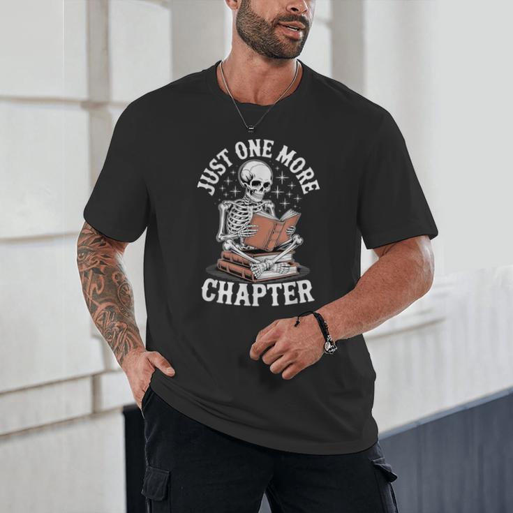 One More Chapter Skeleton Reading Books Lovers Readers Unisex T-Shirt