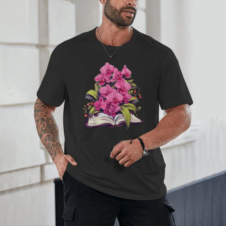 Orchids Flowers Book Floral Unisex T-Shirt Orchids Flowers Book Floral Unisex T-Shirt
