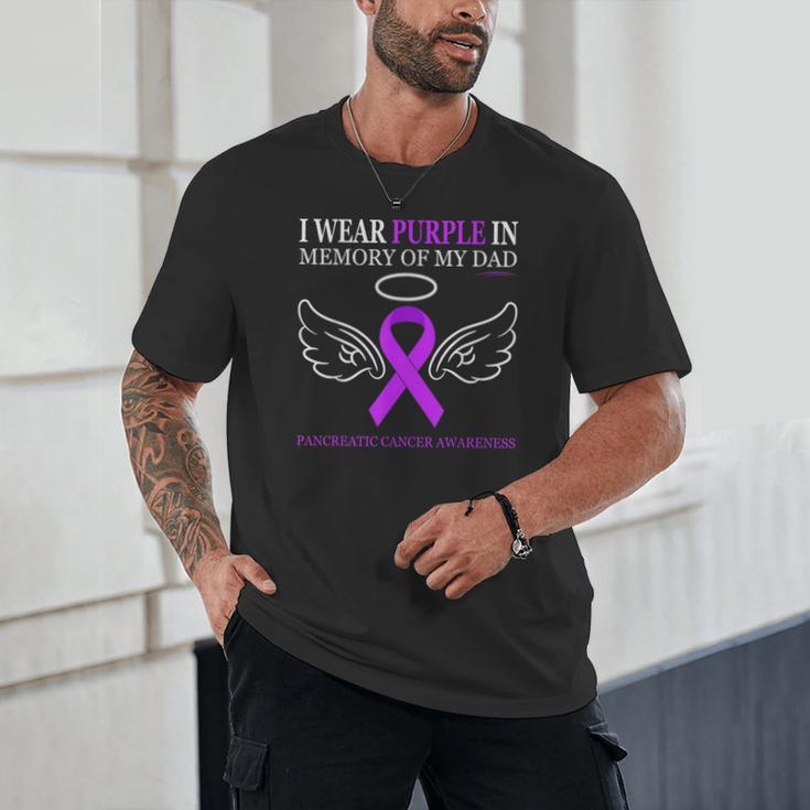 Pancreatic Cancer I Wear Purple In Memory Of My Dad Unisex T-Shirt Pancreatic Cancer I Wear Purple In Memory Of My Dad Unisex T-Shirt