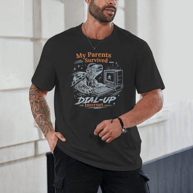 My Parents Survived Dial Up Internet Nostalgia Turtle Unisex T-Shirt My Parents Survived Dial Up Internet Nostalgia Turtle Unisex T-Shirt