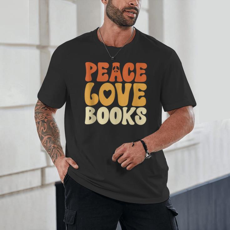 Peace Love Books Men Women Unisex T-Shirt
