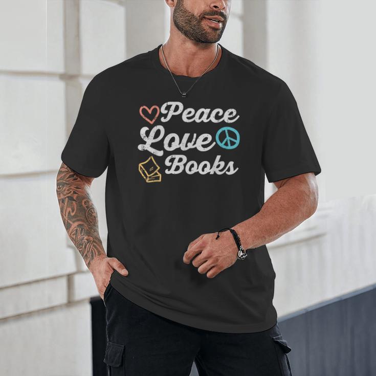 Peace Love Books Read Book Reading Librarian Across America Unisex T-Shirt Peace Love Books Read Book Reading Librarian Across America Unisex T-Shirt