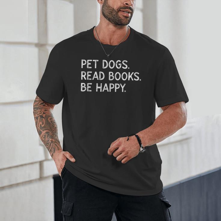 Pet Dogs Read Books Be Happy Unisex T-Shirt
