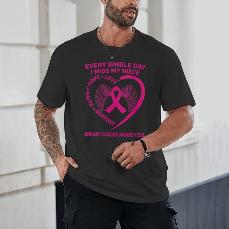 Pink Ribbon In Memory Of My Niece Breast Cancer Awareness Unisex T-Shirt