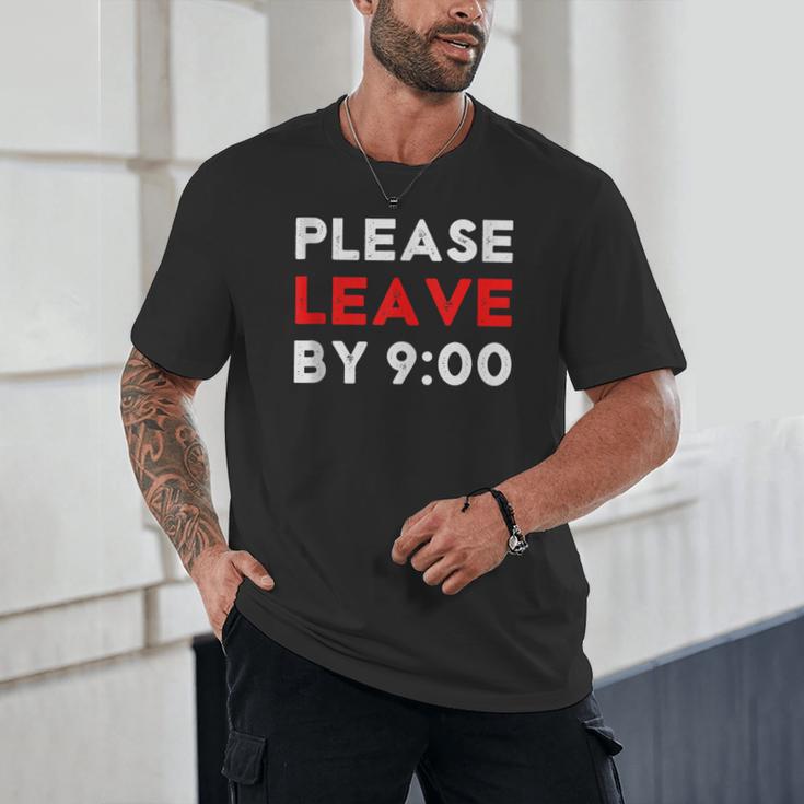 Please Leave By 9 Introvert Party Anti-Social Birthday Unisex T-Shirt Please Leave By 9 Introvert Party Anti-Social Birthday Unisex T-Shirt