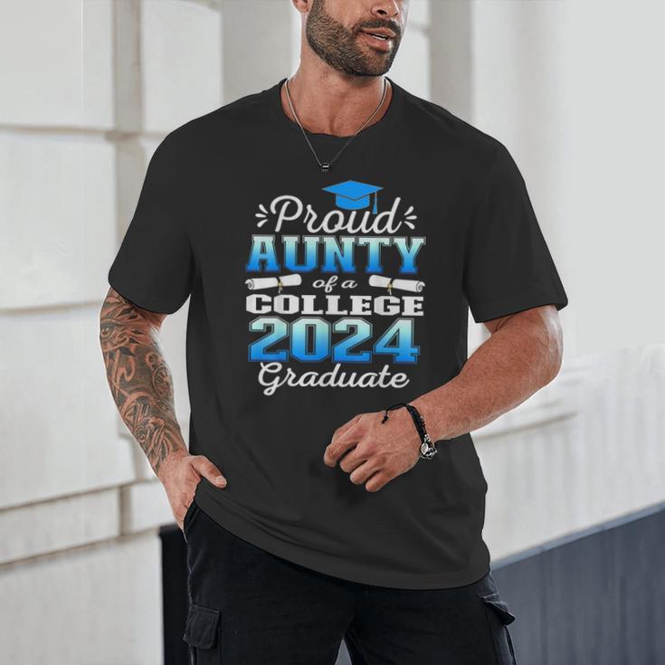 Proud Aunty Of 2024 College Graduate Family 24 Graduation Unisex T-Shirt
