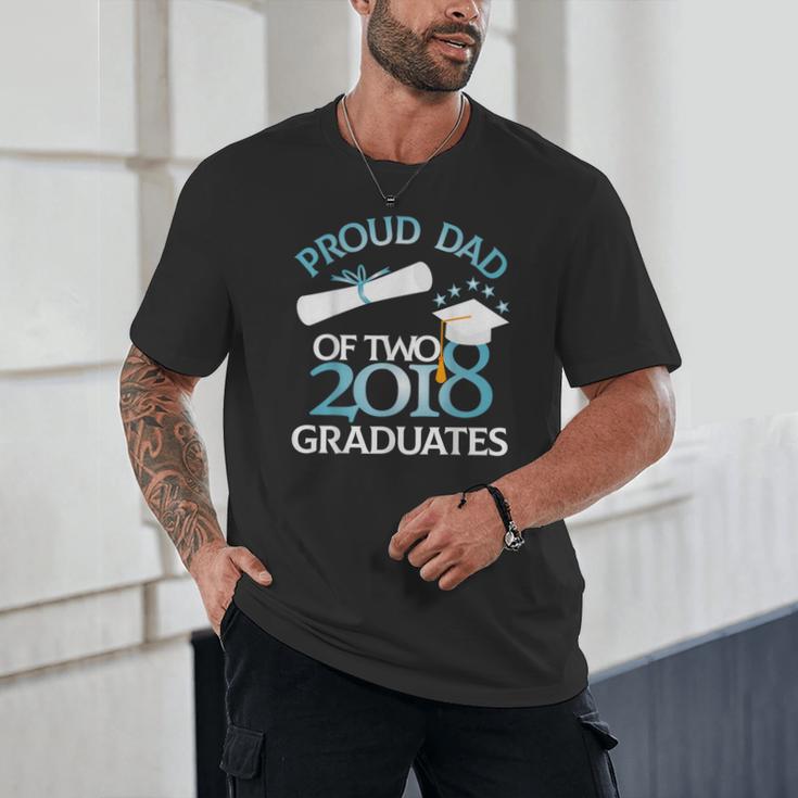 Proud Dad Of Two 2018 Graduates Twin Dads Graduation Unisex T-Shirt