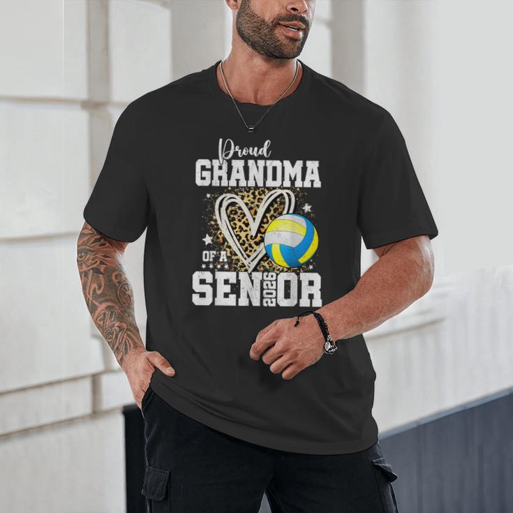 Proud Grandma Of A 2026 Senior Volleyball Graduation Leopard Unisex T-Shirt