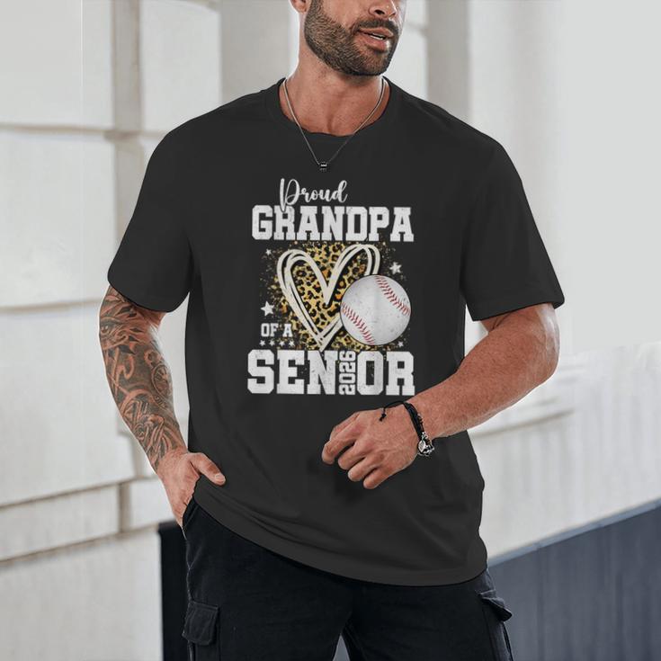 Proud Grandpa Of A 2026 Senior Baseball Graduation Leopard Unisex T-Shirt