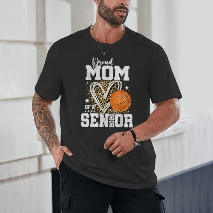 Proud Mom Of A 2026 Senior Basketball Graduation Leopard Unisex T-Shirt