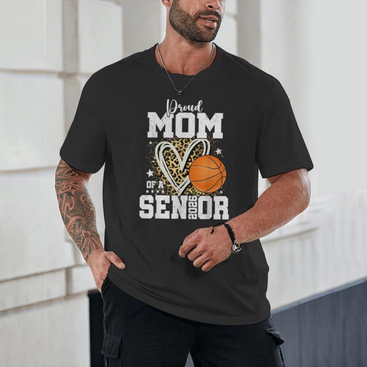 Proud Senior Mom Class Of 2026 Basketball Graduation Leopard Unisex T-Shirt