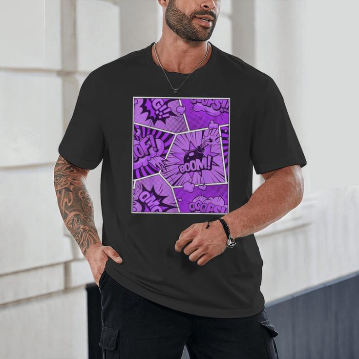 Purple Comic Book Purple Color Graphic Unisex T-Shirt
