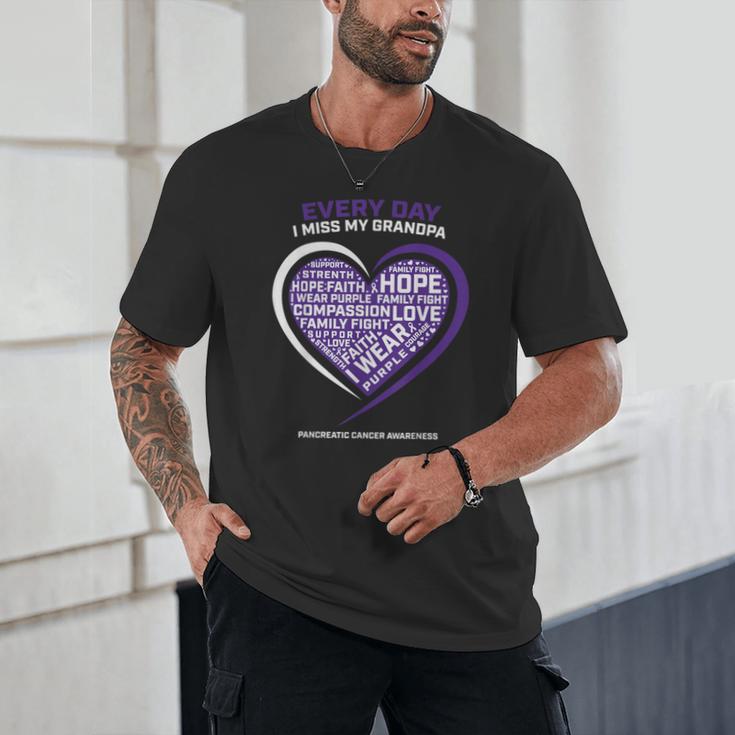Purple In Memory Of My Grandpa Pancreatic Cancer Awareness Unisex T-Shirt Purple In Memory Of My Grandpa Pancreatic Cancer Awareness Unisex T-Shirt
