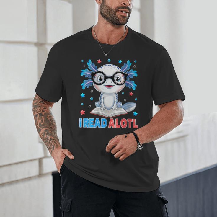 I Read Alotl Cute Axolotl Reading Book Lover Unisex T-Shirt