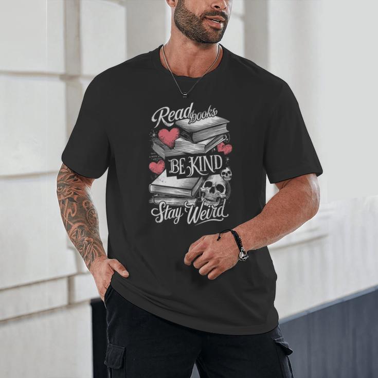 Read Books Be Kind Stay Weird Skeleton Heart Reading Alt Unisex T-Shirt Read Books Be Kind Stay Weird Skeleton Heart Reading Alt Unisex T-Shirt
