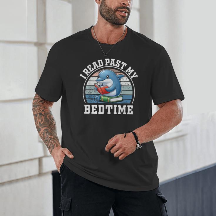 I Read Past My Bedtime Reading Dolphin Book Lover Unisex T-Shirt