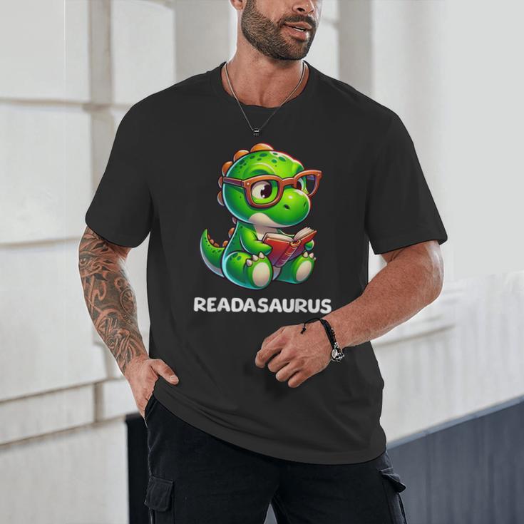 Readasaurus Reading Dinosaur Book Reader Bookworm Unisex T-Shirt