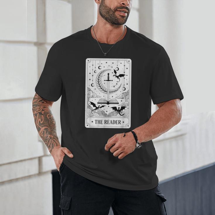 The Reader Tarot Card Bookworm Books Lover Dragon Librarians Unisex T-Shirt