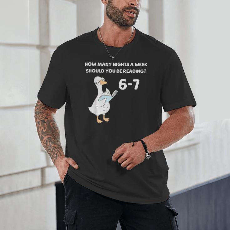 Reading 6-7 Silly Goose Read Books Bookish Bookworm Unisex T-Shirt