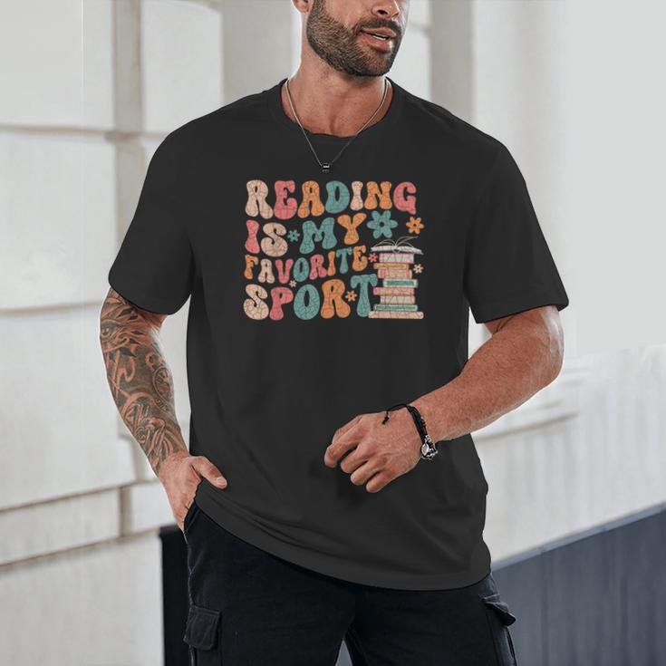 Reading Is My Favorite Sport Retro Groovy Book Lovers Unisex T-Shirt Reading Is My Favorite Sport Retro Groovy Book Lovers Unisex T-Shirt