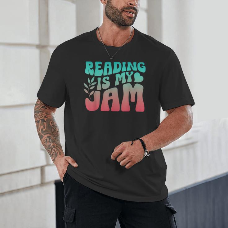 Reading Is My Jam Book Lover Bookworm Teacher Library Reader Unisex T-Shirt