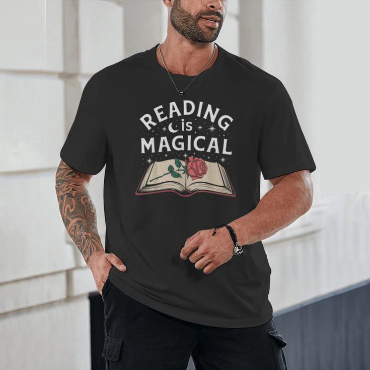 Reading Is Magical Book Lover Bookworm Librarian Library Day Unisex T-Shirt