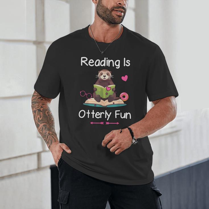 Reading Is Otterly Fun Sea Otter Book Loving Librarian Unisex T-Shirt