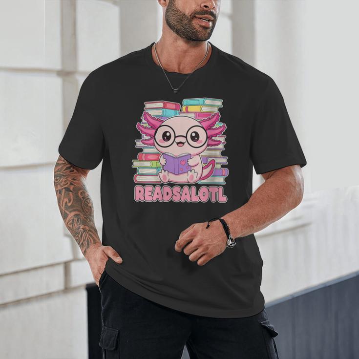 Readsalotl Axolotl Reading Book Bookworm Unisex T-Shirt Readsalotl Axolotl Reading Book Bookworm Unisex T-Shirt