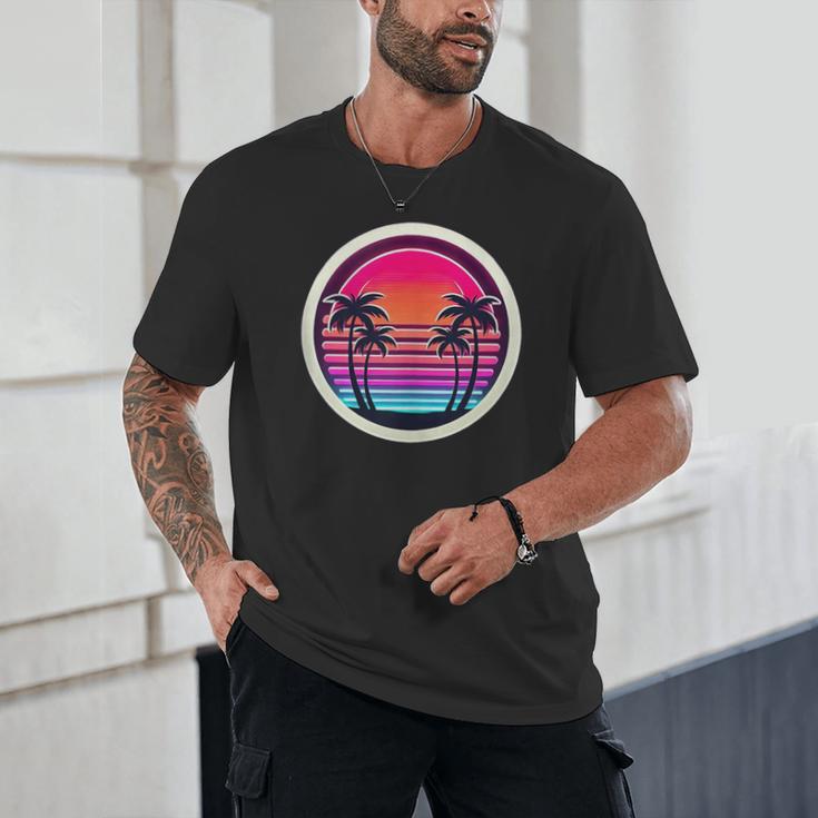 Retro 80s Synthwave Sunset & Palm Trees Retro Nostalgia 80s Unisex T-Shirt Retro 80s Synthwave Sunset & Palm Trees Retro Nostalgia 80s Unisex T-Shirt