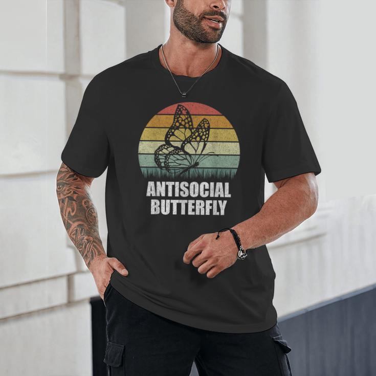 Retro Antisocial Butterfly Shirt For Introverts Unisex T-Shirt Retro Antisocial Butterfly Shirt For Introverts Unisex T-Shirt