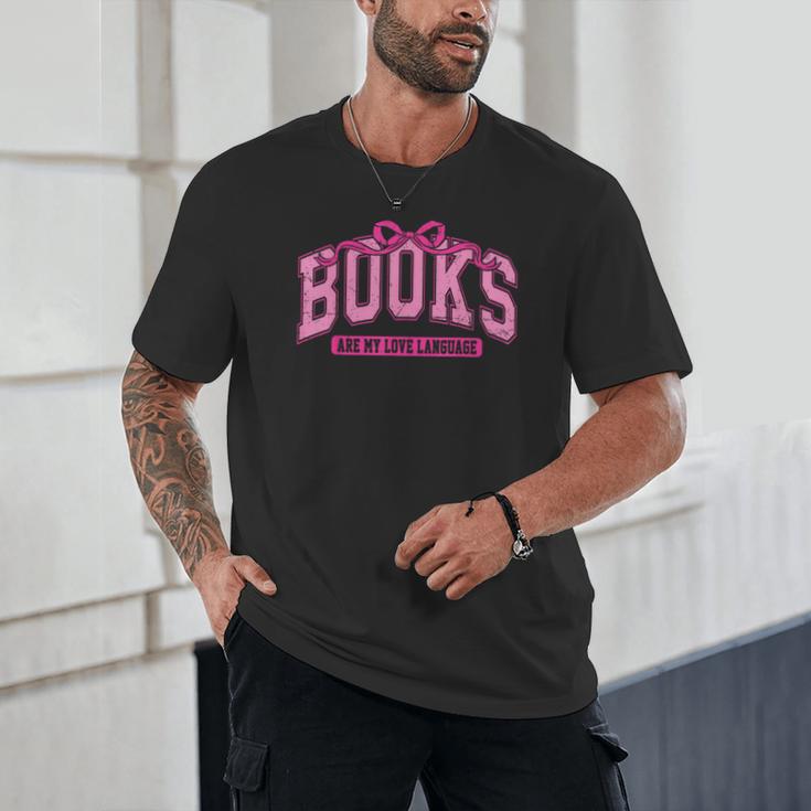 Retro Pink Coquette Bow Valentine Book Lover Varsity Unisex T-Shirt