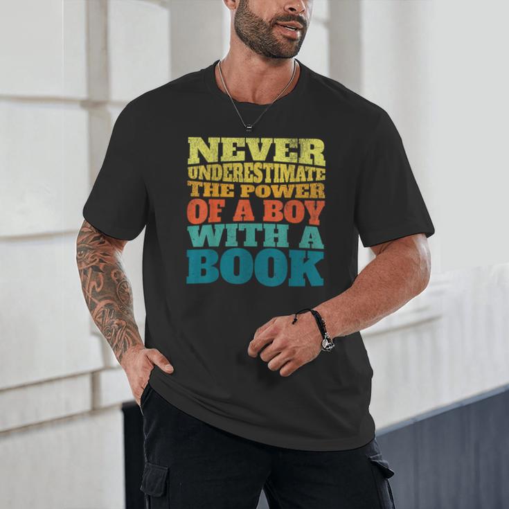 Retro Never Underestimate The Power Of a Boy With a Book Unisex T-Shirt